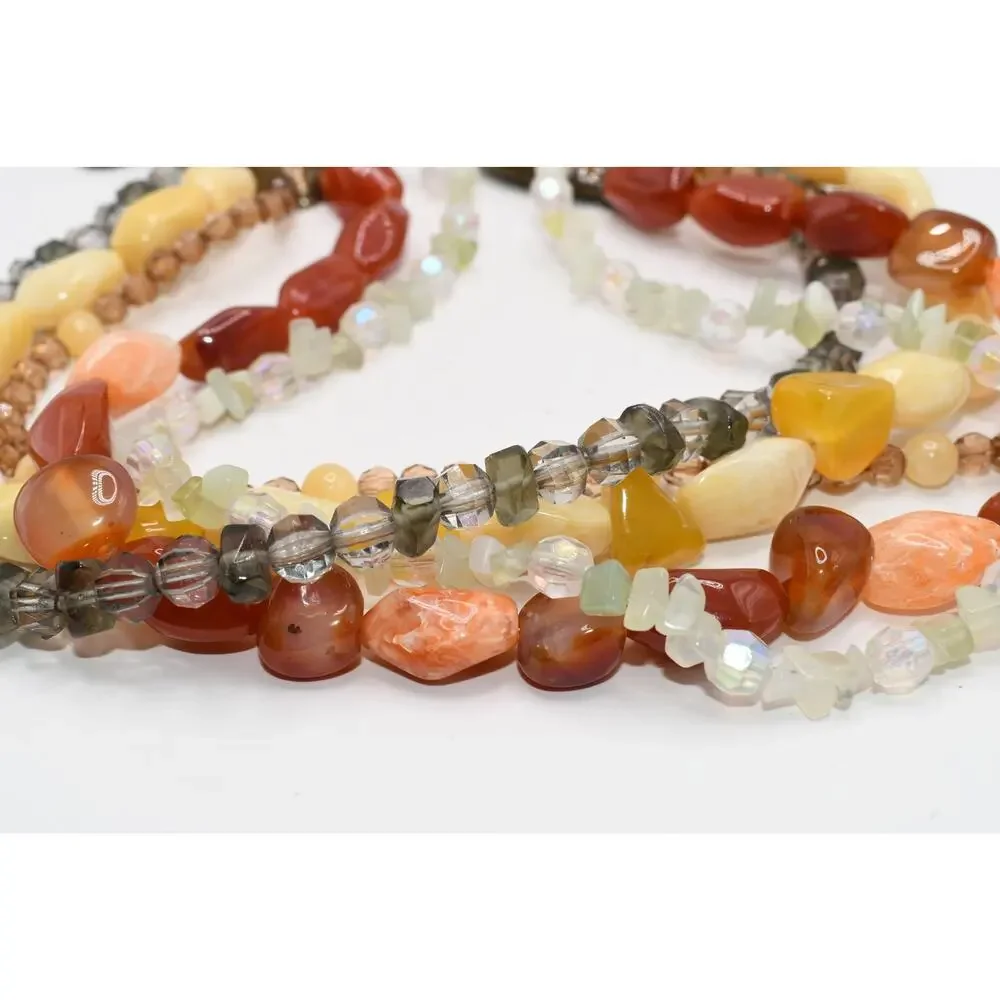 Chico’s Multi Strand Beaded Chain Belt Enamel Accents 49” Statement
